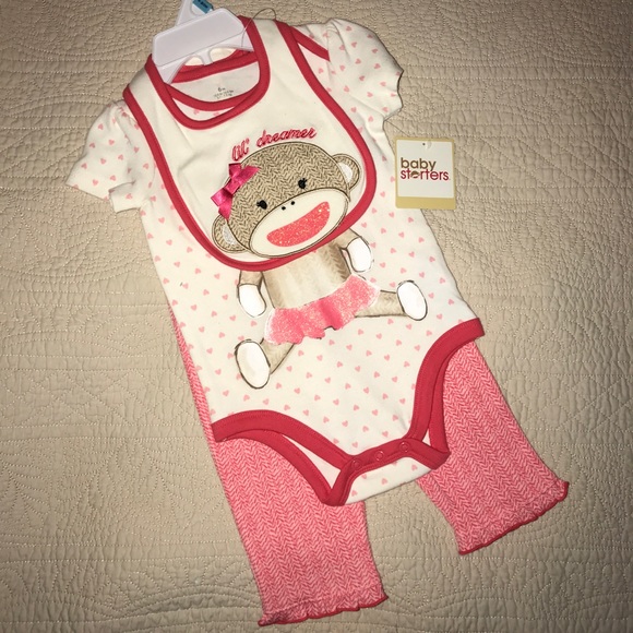 Baby Starters Other - 2/$10 -Baby girl's monkey outfit